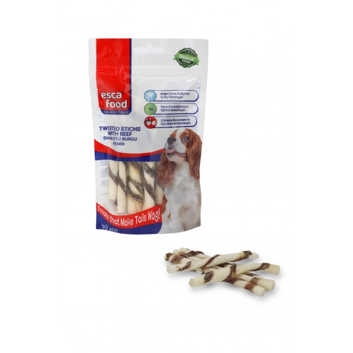 ESCA FOOD DANA ETLİ BURGU KEMİK 12 SANTİMETRE 10LU KÖPEK ÖDÜL MAMASI