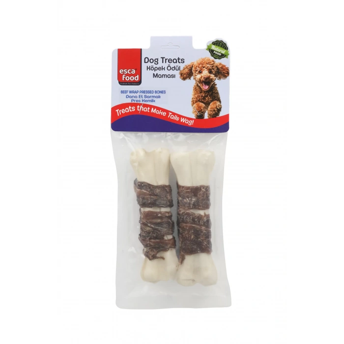 ESCA FOOD DANA ETLİ PRES KEMİK 12,5 SANTİMETRE 55 GRAM 2Lİ KÖPEK ÖDÜL MAMASI