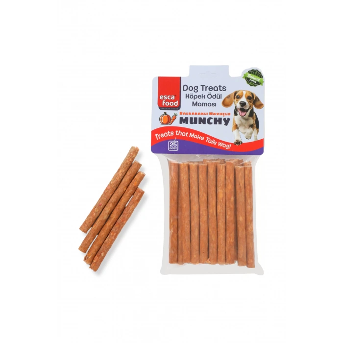 ESCA FOOD MUNCHY BALKABAKLI HAVUÇLU 12 SANTİMETRE 25Lİ KÖPEK ÖDÜL MAMASI