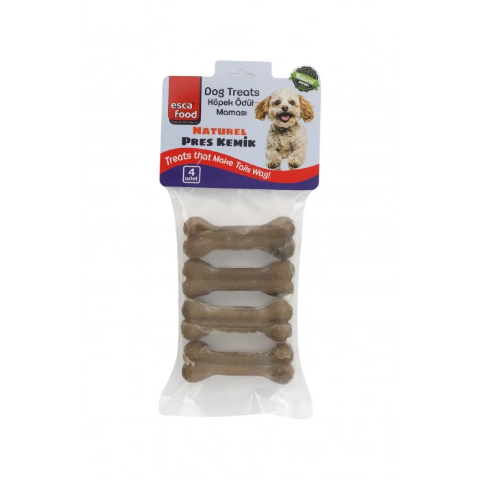 ESCA FOOD NATUREL PRES KEMİK 7,5 CM - 4 LÜ 100 gr KÖPEK ÖDÜL MAMASI