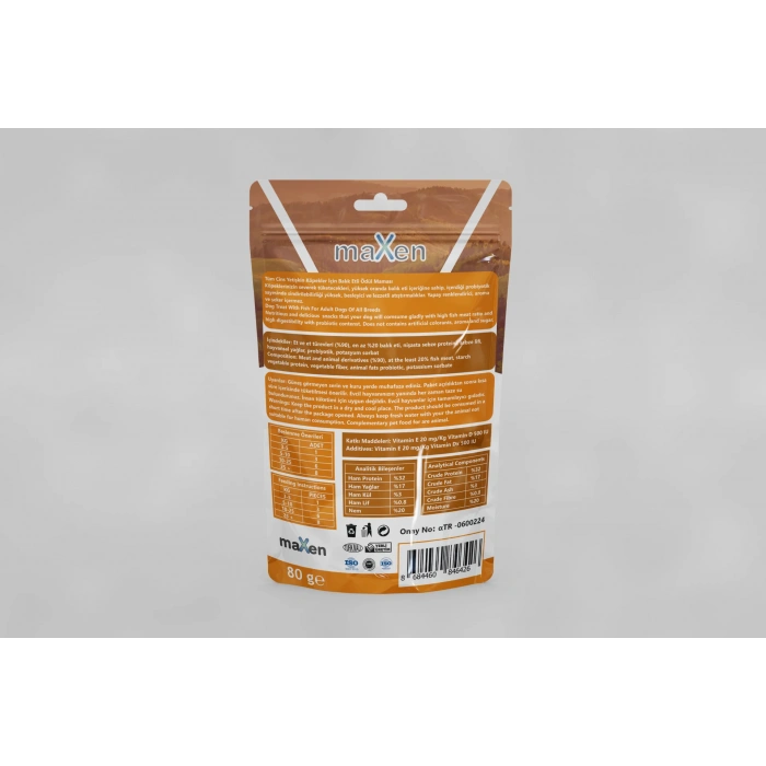 MAXEN BALIK ETLİ KÖPEK ÖDÜLÜ 80GR