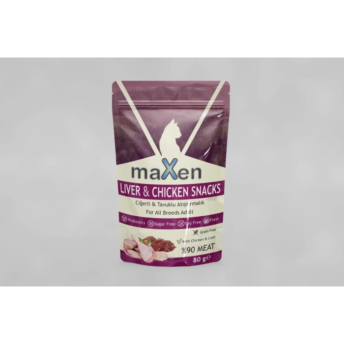 MAXEN CİĞERLİ & TAVUKLU KEDİ ATIŞTIRMALIĞI 80GR