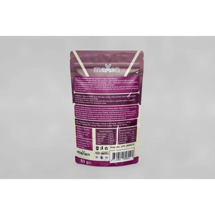 MAXEN CİĞERLİ & TAVUKLU KEDİ ATIŞTIRMALIĞI 80GR