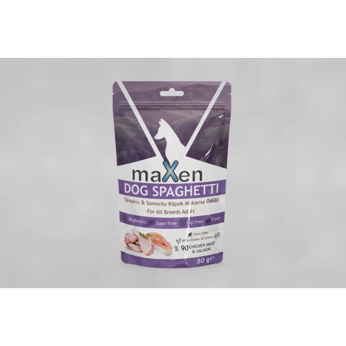 MAXEN TAVUKLU & SOMONLU KÖPEK MAKARNA ÖDÜLÜ 50GR