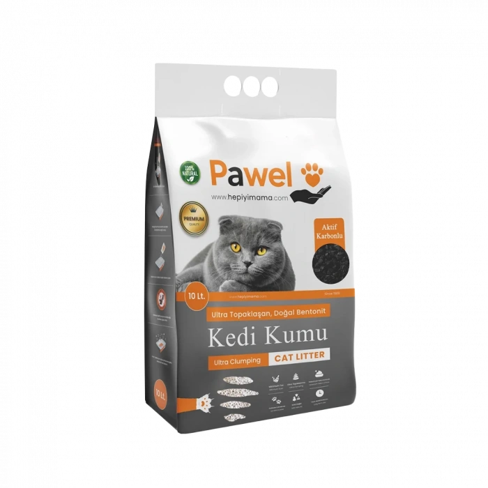 PAWEL AKTİF KARBONLU KEDİ KUMU 10LT