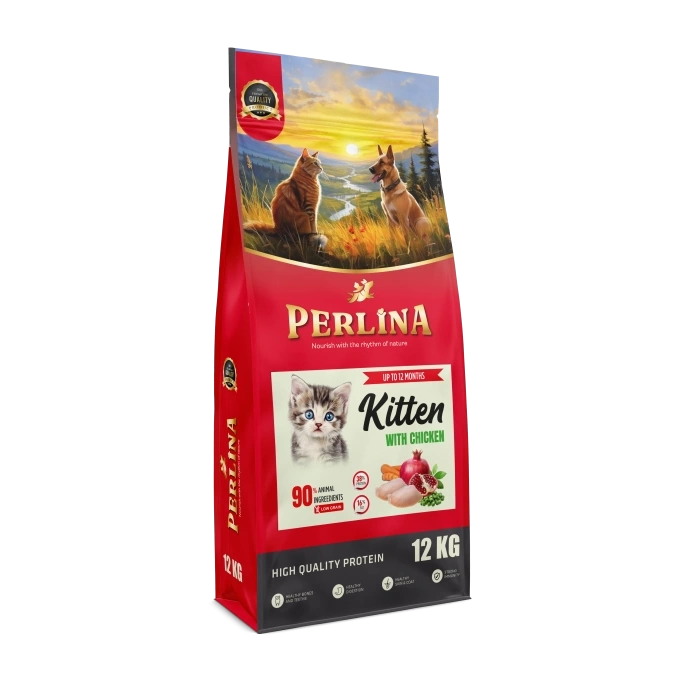 Perlina Yavru Kedi Maması, Tavuklu, Yüksek Protein, 12 kg