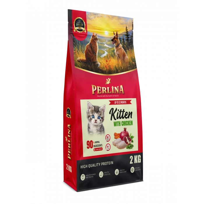 Perlina Yavru Kedi Maması, Tavuklu, Yüksek Protein, %90 Hayvansal İçerik, 2 kg