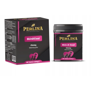 Perlina Skin & Coat Çiğnenebilir Kedi ve Köpek Veteriner Desteği, Tüy ve Deri Sağlığı İçin Glutensiz Tablet, 80 Adet, 120gr