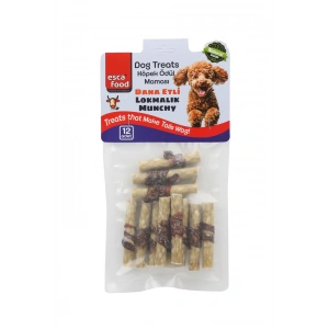 ESCA FOOD DANA ETLİ LOKMALIK MUNCHY 6 SANTİMETRE 6 GRAM 12Lİ KÖPEK ÖDÜL MAMASI