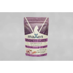 MAXEN Spaghetti Classic Tavuk ve Somon Etli Premium Kedi Ödülü, Glutensiz ve Şekersiz, Tüm Irklar İçin, 30 Gram, Mor Paket