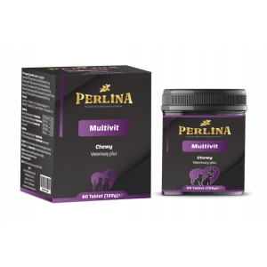 Perlina Kediler ve Köpekler İçin Multivitamin Tablet, Glutensiz, Sorgum Unlu, Vitamin A-B-C-D3-E, Çinko, Biotin, Probiyotik İçerikli, 120 gr