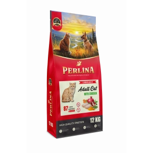 Perlina Yetişkin Kedi Maması, Tavuklu, 12 KG,%87 Hayvansal İçerik, Vitamin ve Mineral Takviyeli
