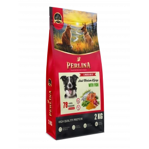 Perlina Orta ve Büyük Irk Yetişkin Köpek Maması, Balıklı, 2 kg,%78 Hayvansal İçerik