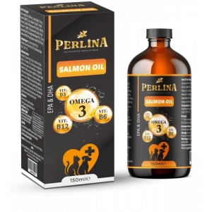 Perlina Kedi ve Köpek İçin Somon Yağı Takviyesi, Omega 3-6, Biyotin, B Kompleks, Çinko, Selenyum, Kolajen, C ve D3 Vitaminli, Sıvı Form, 150 ml