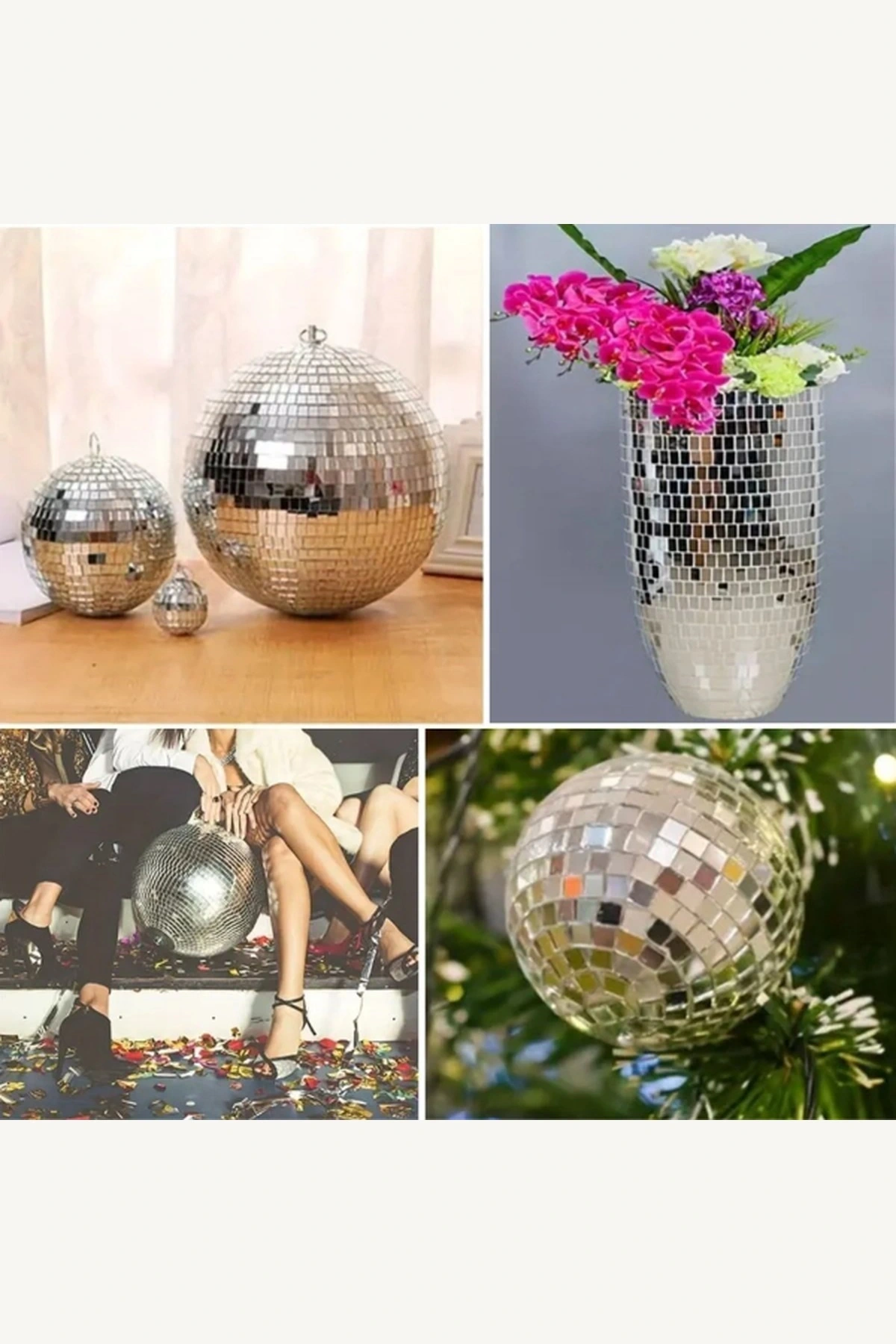 1 Metre x 4 cm Kendinden Yapışkanlı Gümüş Aynalı Mozaik Taş Görünümlü Esnek Dekorasyon Bandı