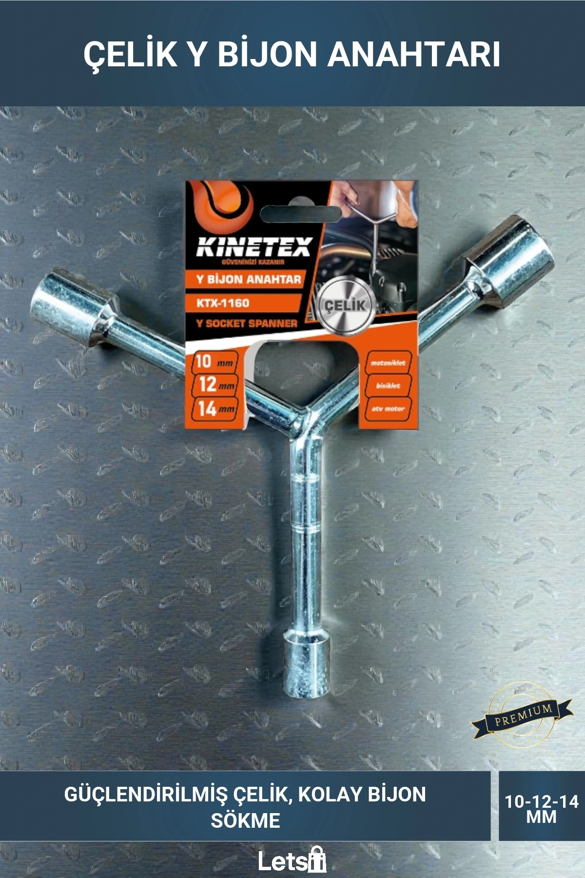 10 12 14mm Çelik Y Bijon Anahtarı Motosiklet, Bisiklet, ATV Uyumlu