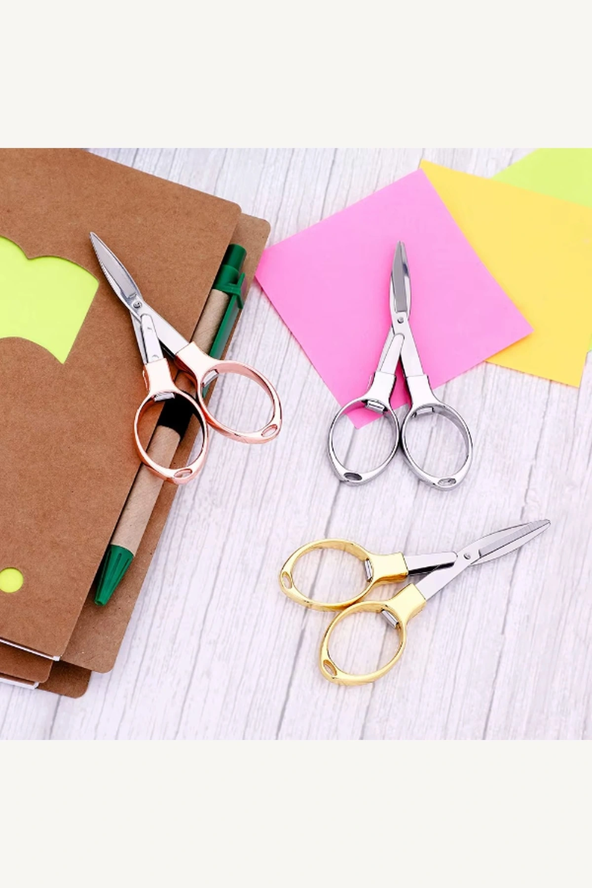 10 cm Paslanmaz Çelik Bıçaklı Güvenli Katlanabilir Cep Tipi Mini Makas