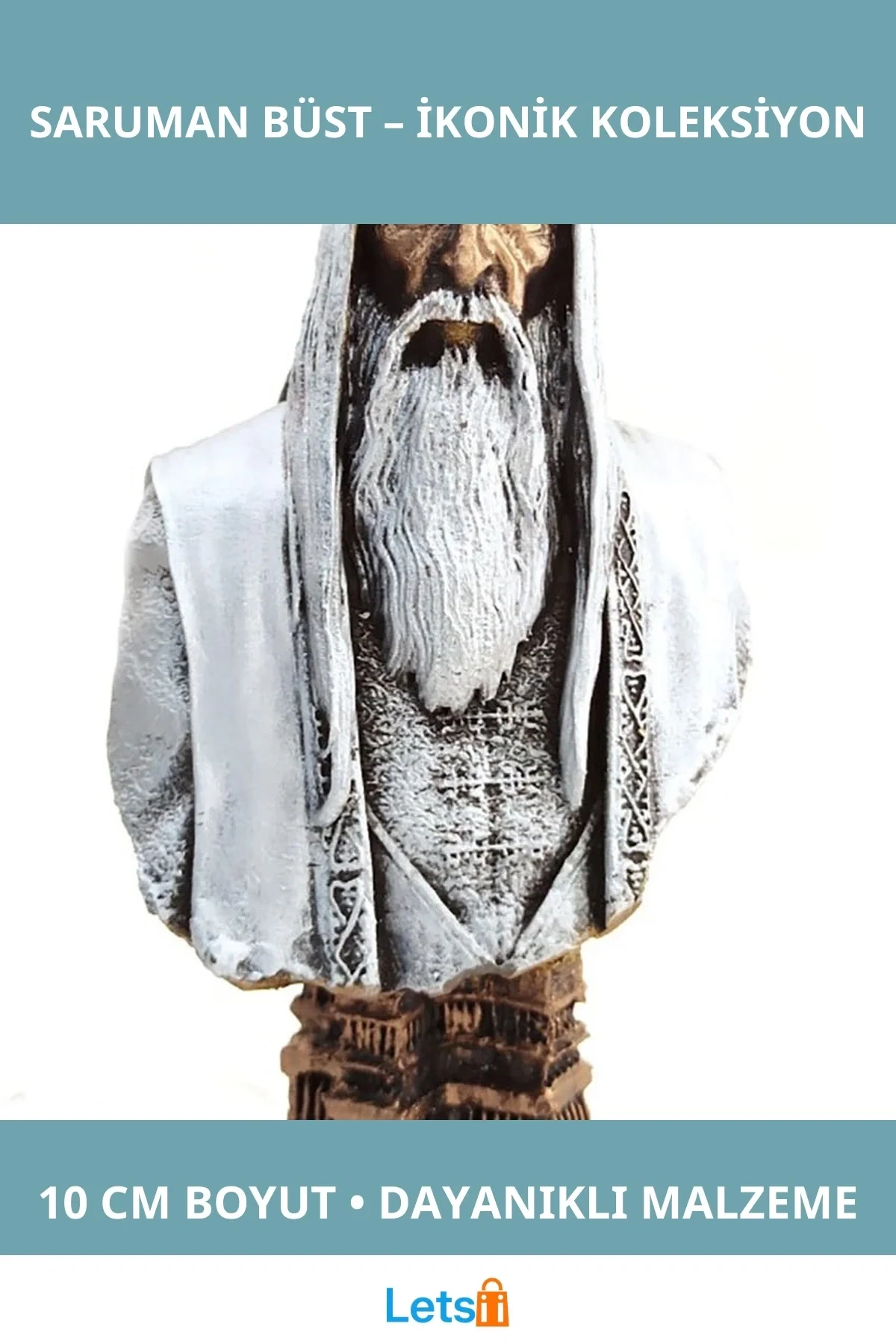 10 cm Polyester Saruman Büst Yüzüklerin Efendisi Figürü