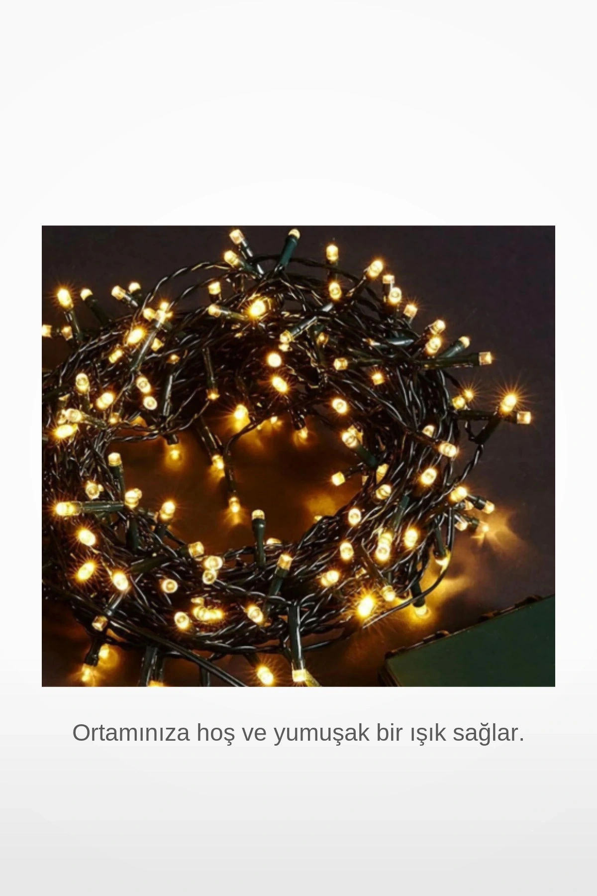 10 Metre 100 LED Boncuk Lamba Gün Işığı Siyah Kablolu Dekoratif Aydınlatma