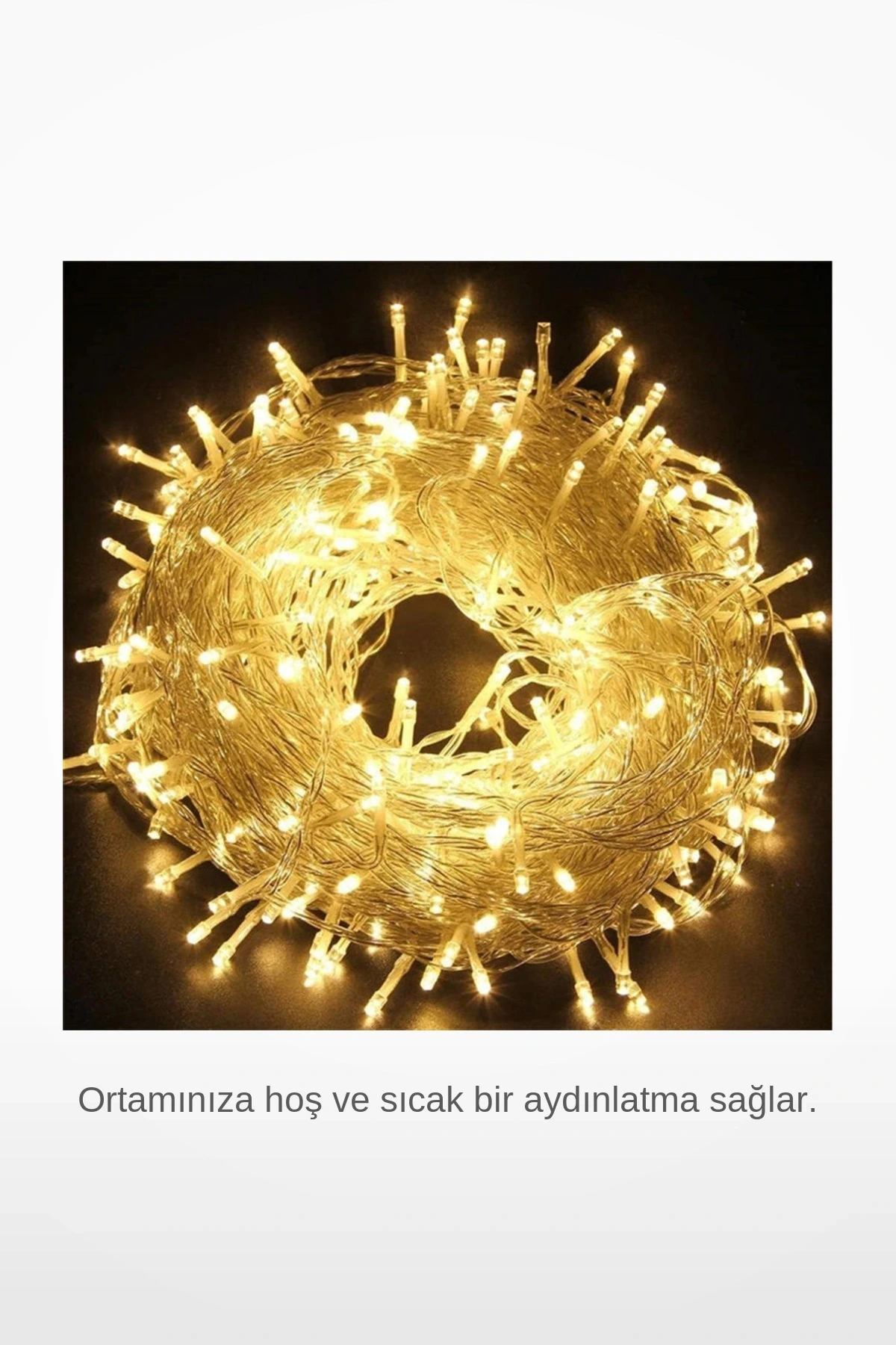 10 Metre 100 LEDli Gün Işığı Boncuk Lamba Şeffaf Kablolu Dekoratif Aydınlatma