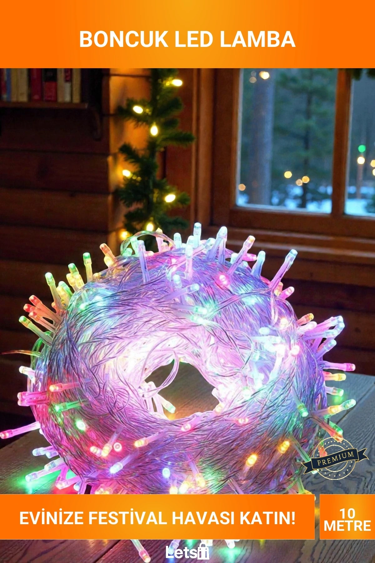 10 Metre 100 LED RGB Boncuk Lamba Şeffaf Kablolu Dekoratif Aydınlatma