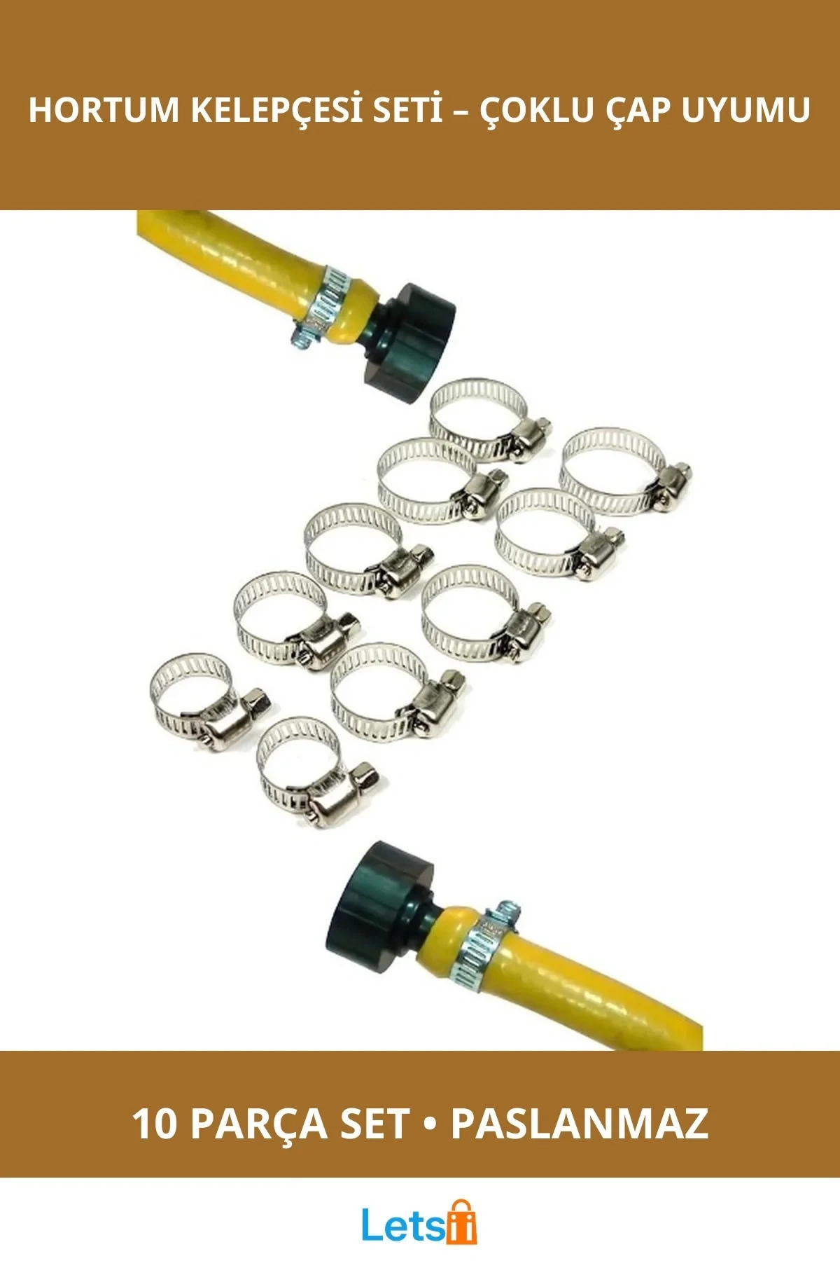 10 Parça Yüksek Basınçlı Paslanmaz Çelik Hortum Kelepçesi