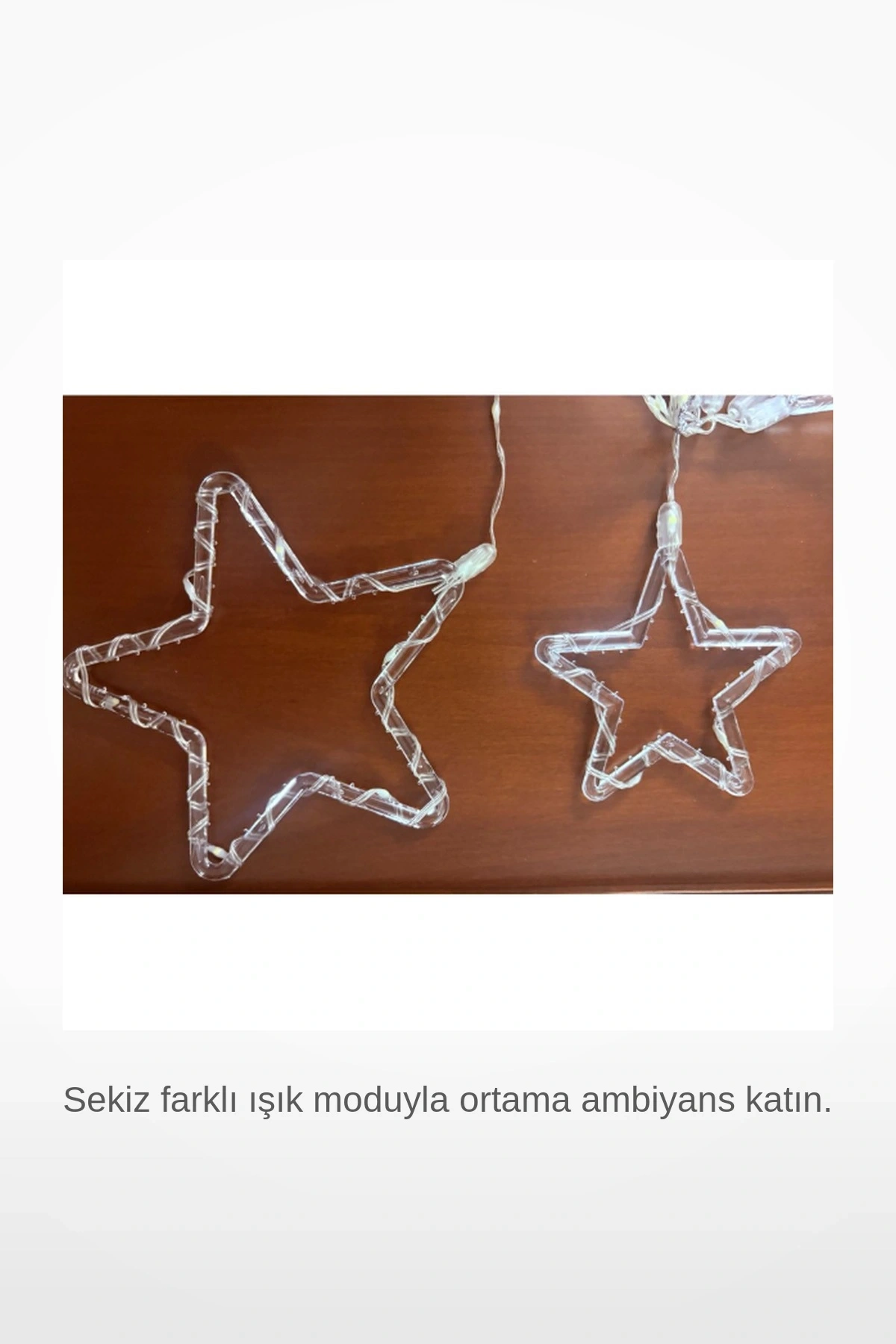 10 Saçaklı 8 Fonksiyonlu Eklemeli Sıcak Sarı Yıldız Perde LED Işık Sistemi (İç ve Dış Mekan)