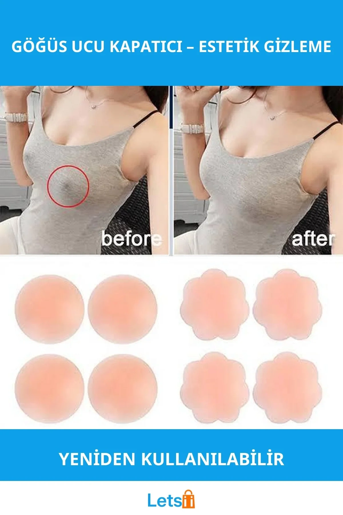 100% Silikon Göğüs Ucu Kapatan Bandı 2 Adet