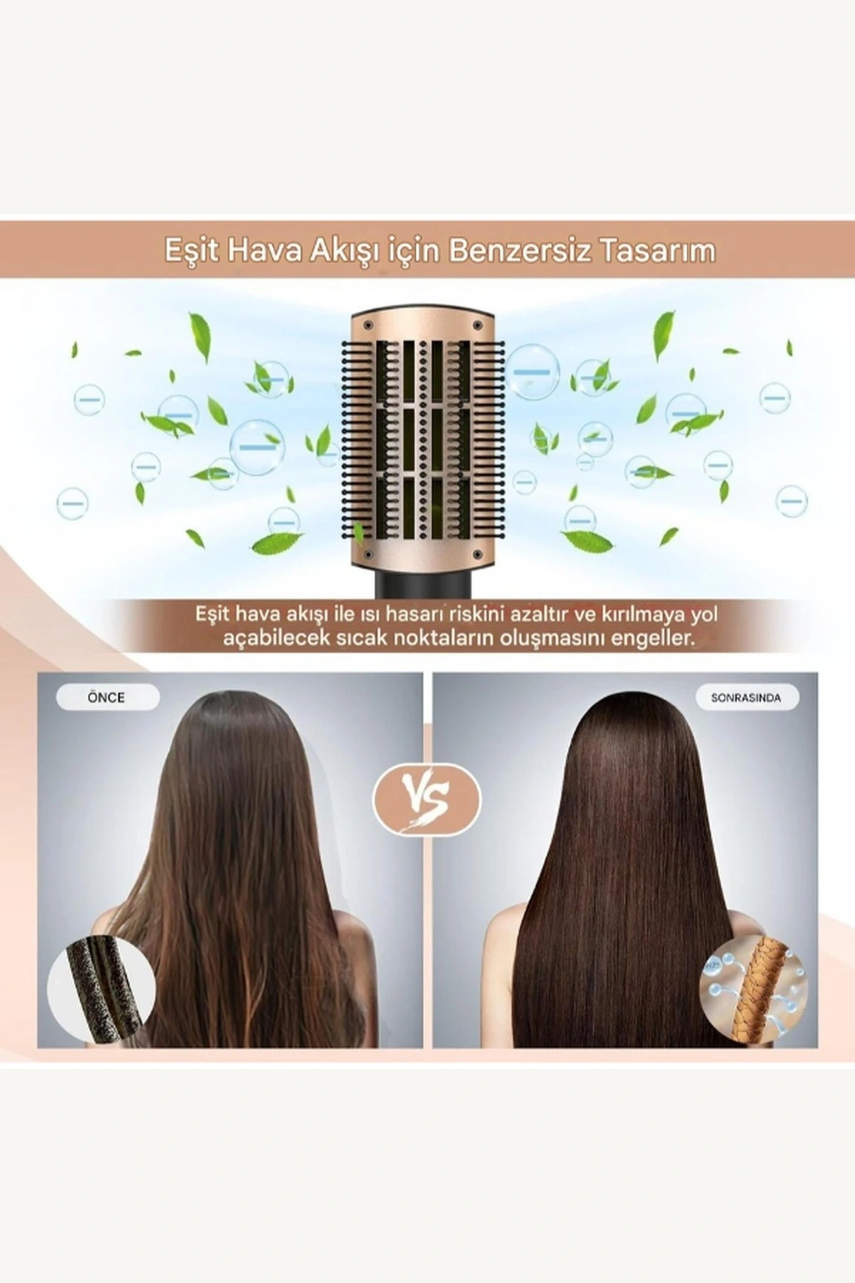 1000W İyonik 5 Başlıklı Çok Fonksiyonlu Air Saç Şekillendirici Fön Makinesi