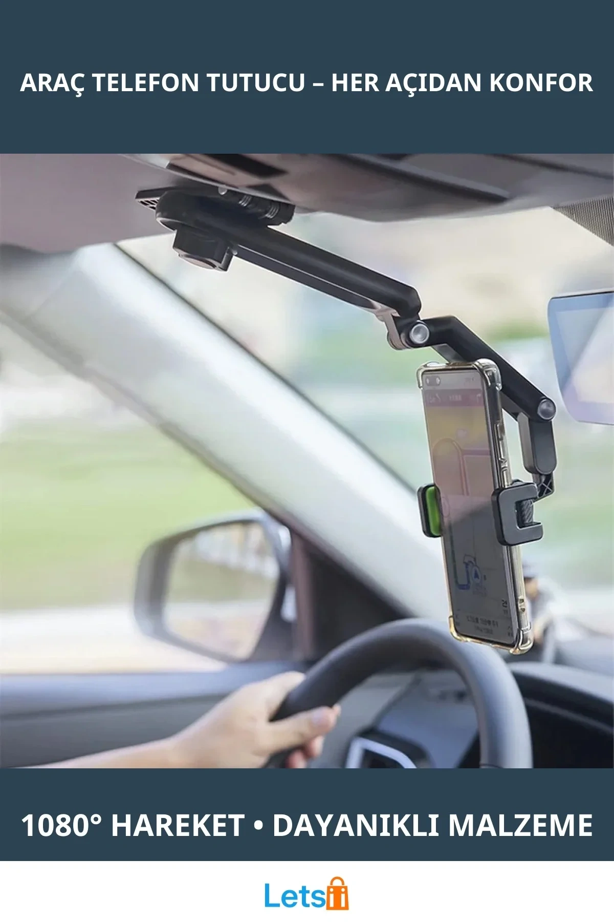 1080 Derece Çok Açılı Multifonksiyonel Araç Telefon Tutucu