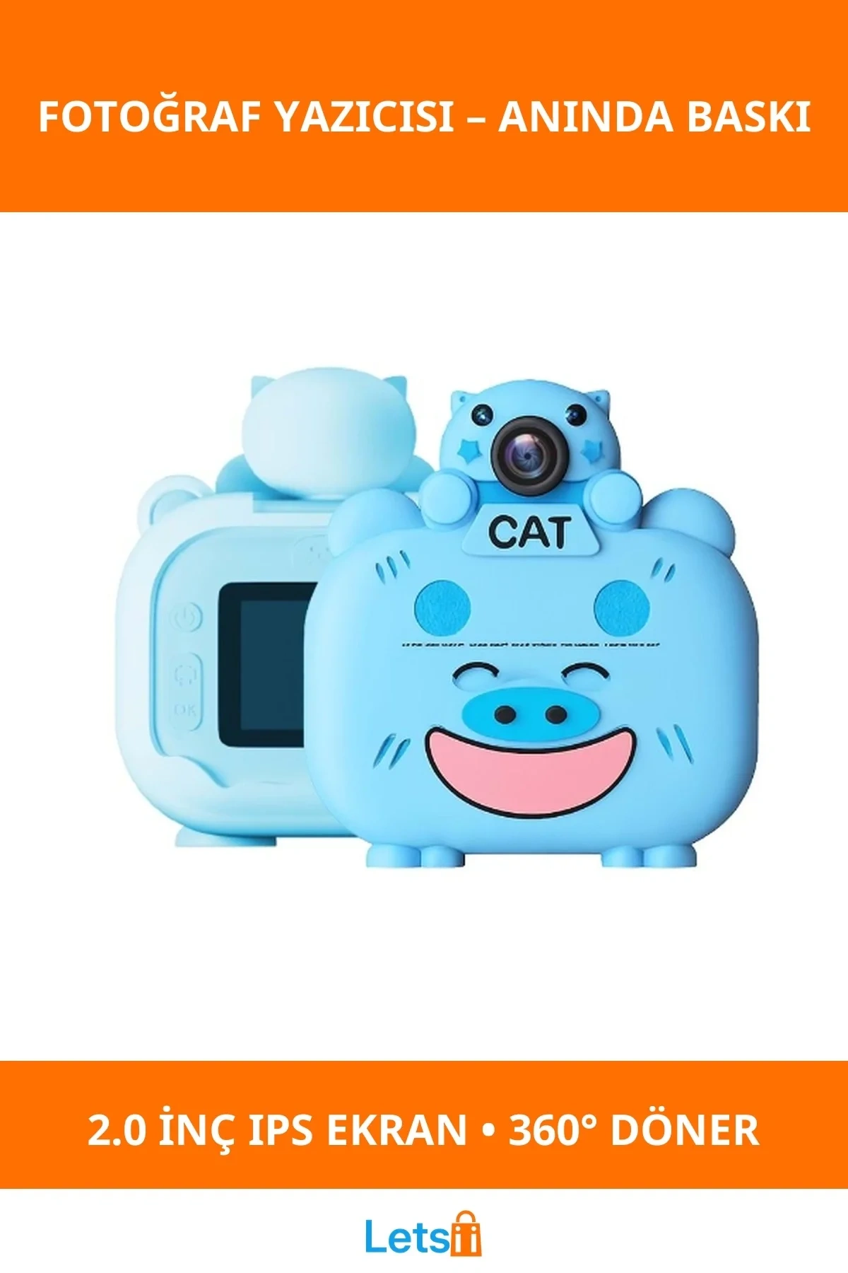 1080P Kameralı Fotoğraf Yazıcısı Mavi Renk