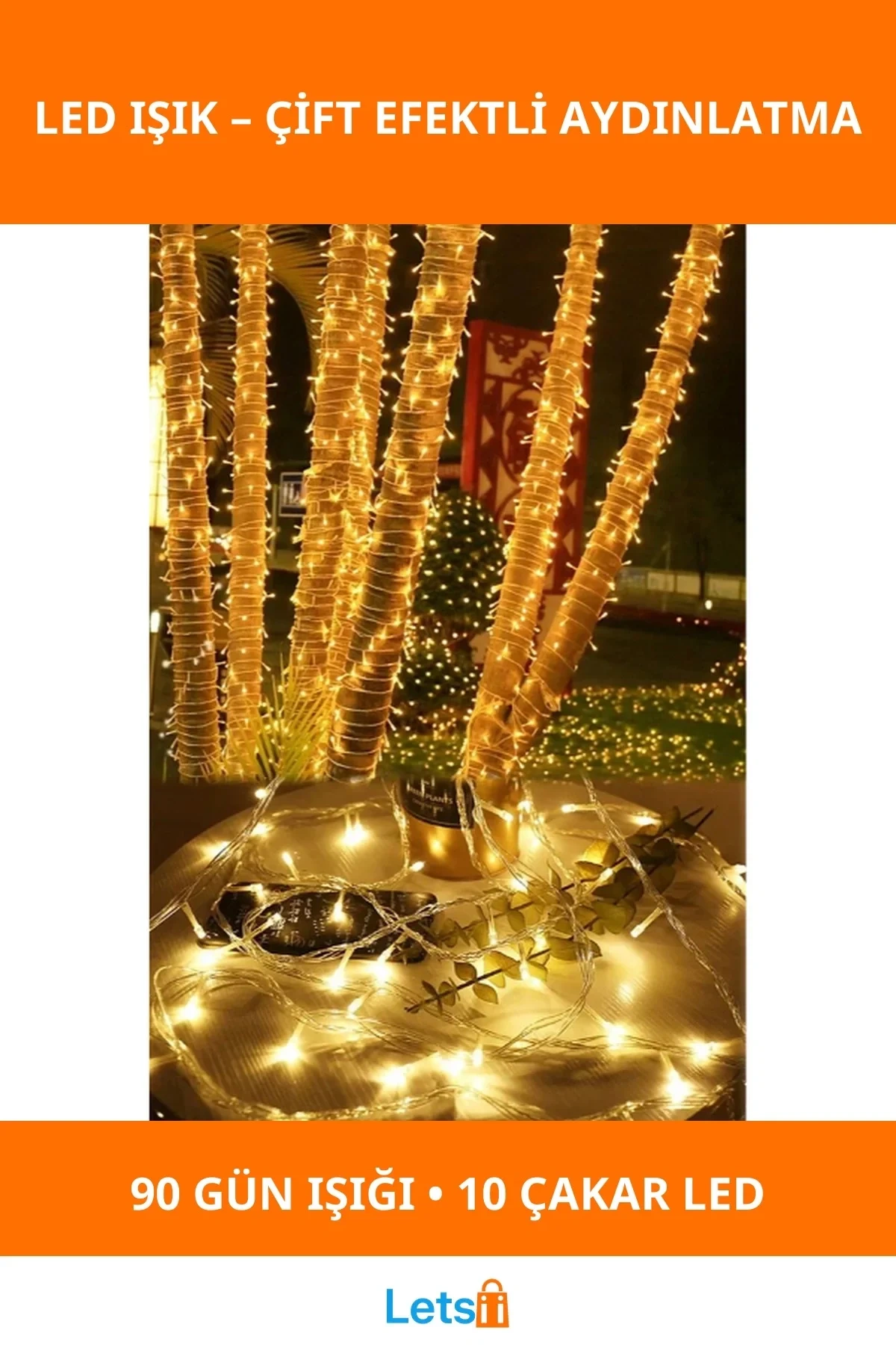 10m Dış Mekan Gün Işığı ve Beyaz Çakar LED Işık