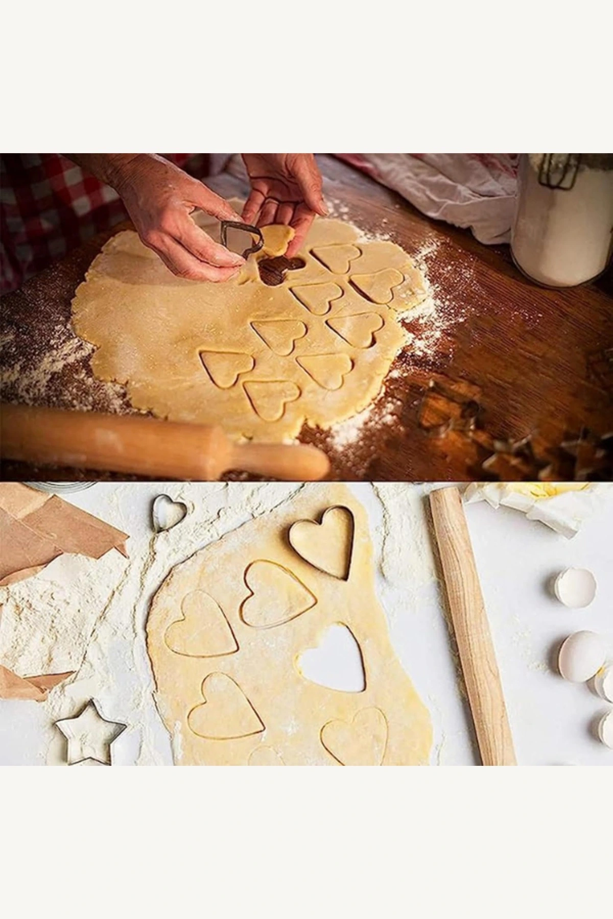 12 Parça Paslanmaz Çelik 4 Şekilli Çok Boyutlu Kurabiye Kek Hamur Kalıp Seti