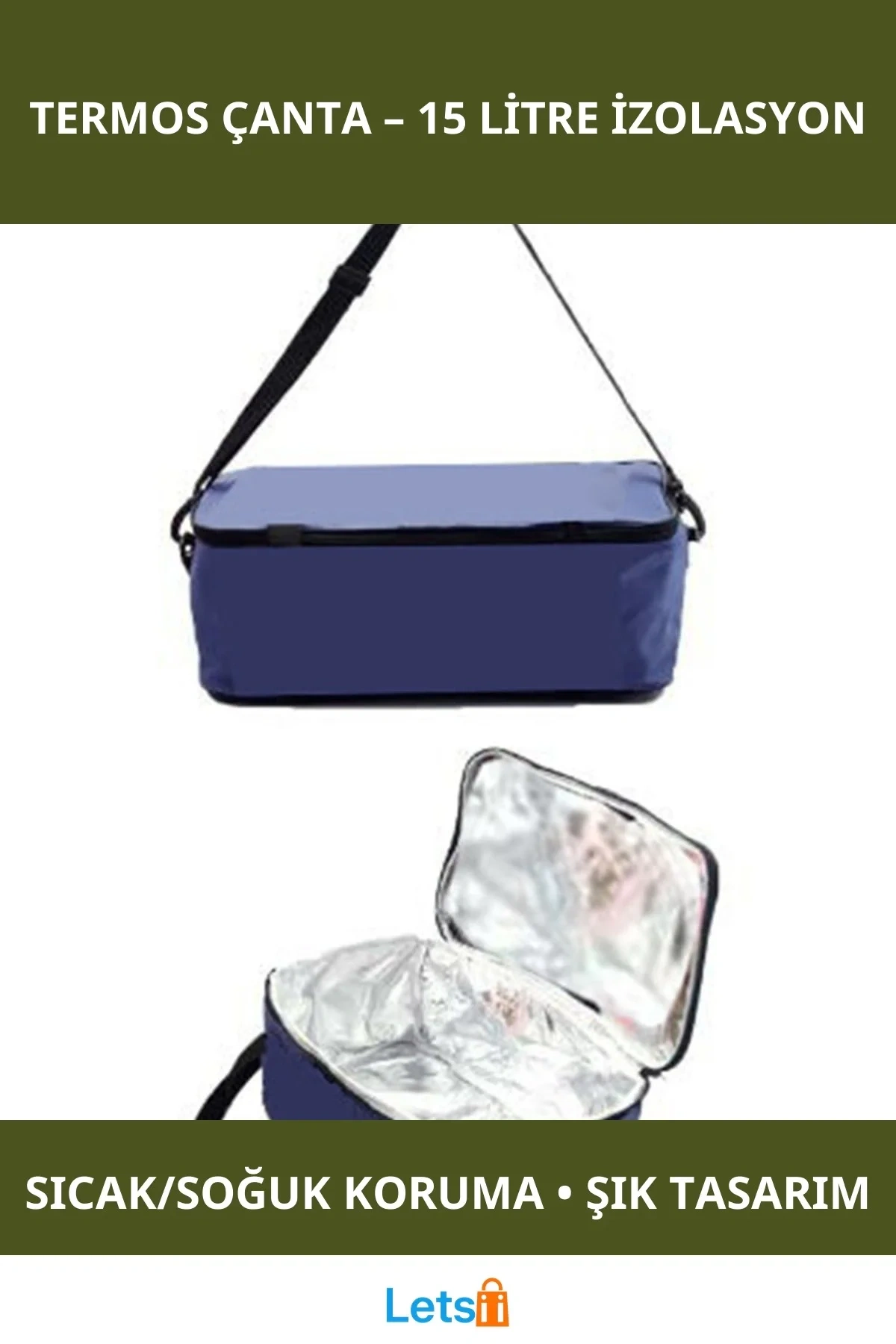 15 Litre Kapasiteli Termos Çanta Sıcak Soğuk Tutma Özellikli