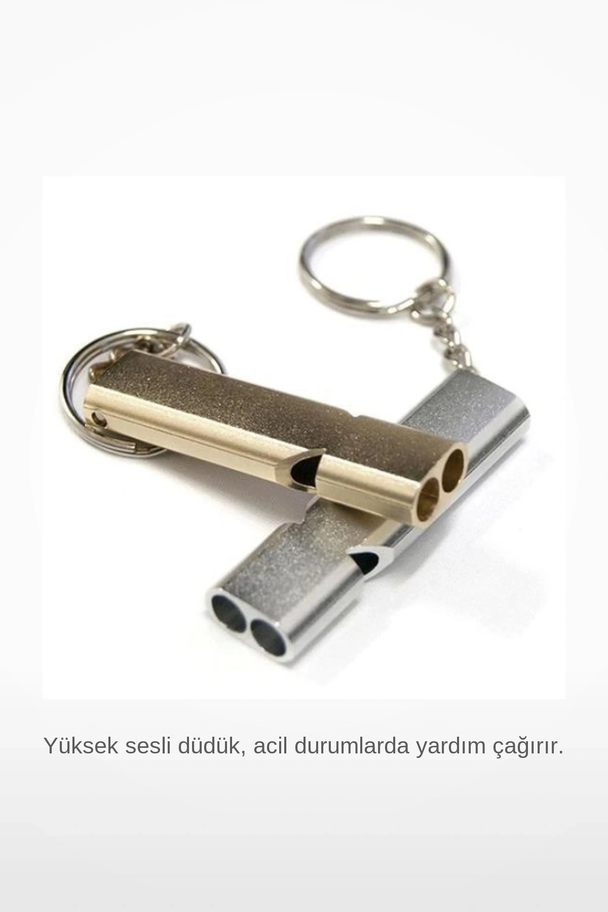 150 Desibel Yüksek Sesli Su Geçirmez Alüminyum Alaşım SOS Acil Durum Düdük Anahtarlık