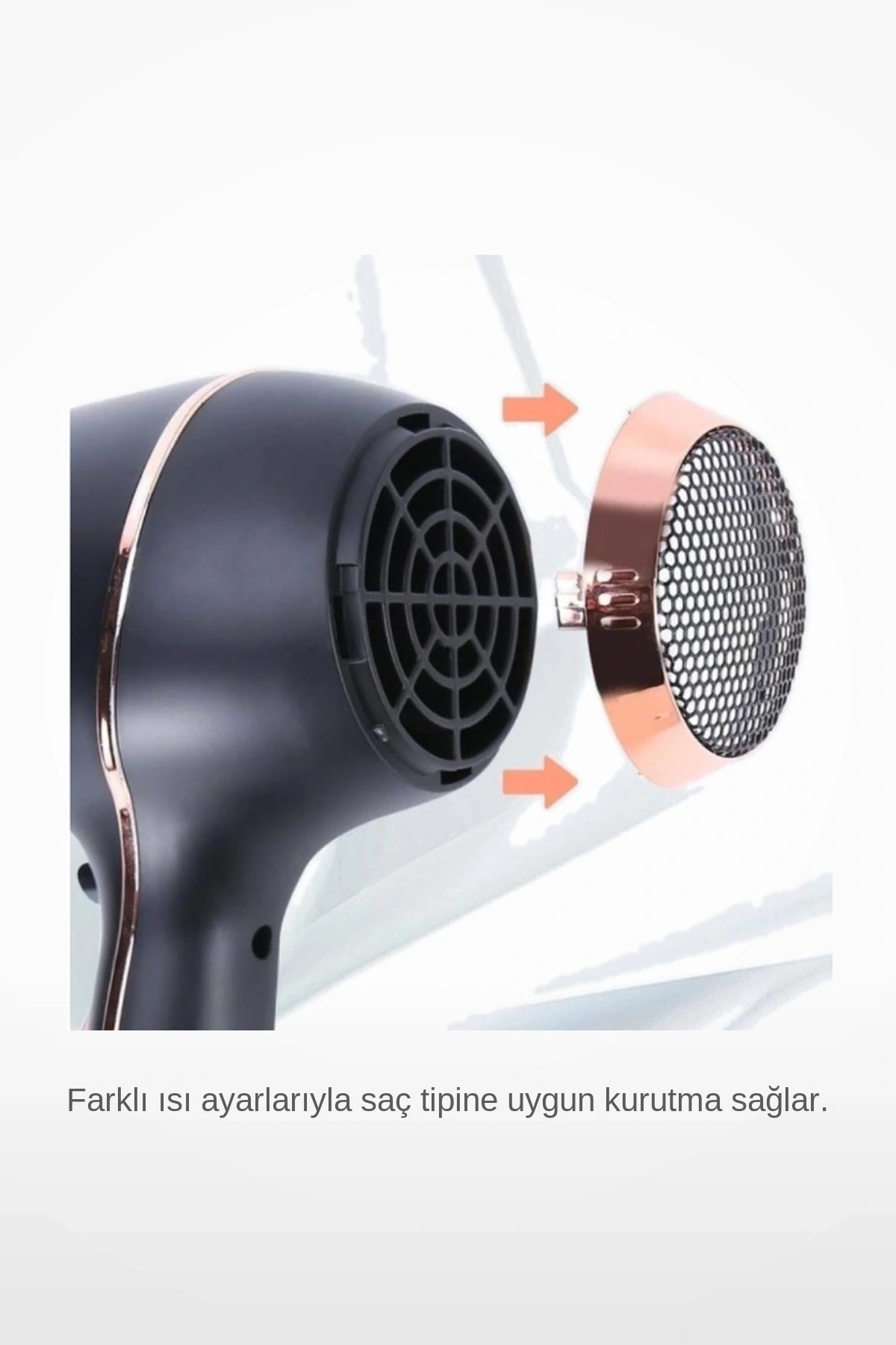 1800W İyon Teknolojili, 3 Sıcaklık ve Soğuk Hava Ayarlı Profesyonel Saç Kurutma Makinesi