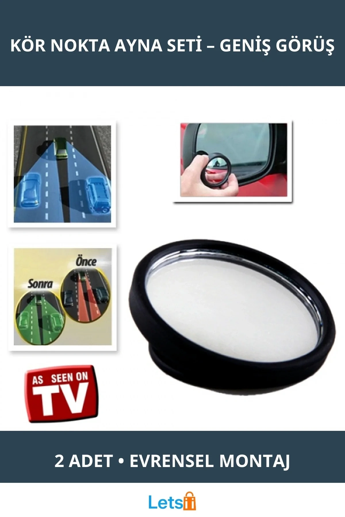 2 Adet Araç Kör Nokta Ayna ile Güvenli Sürüş