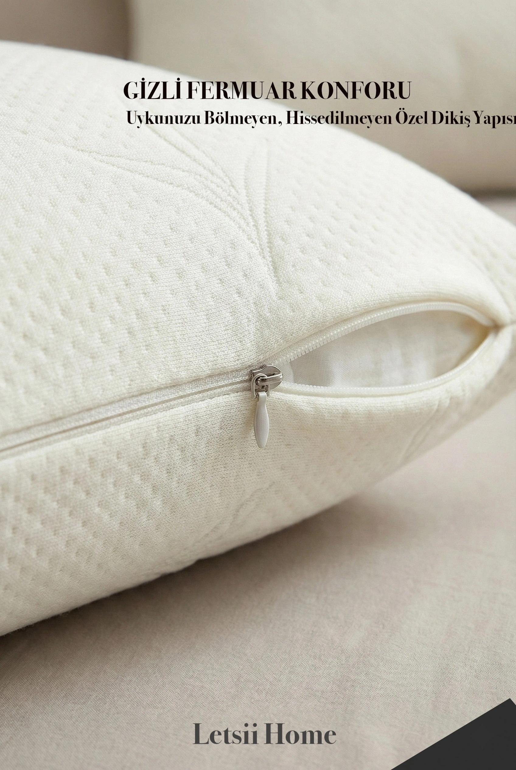 2 Adet Premium Sıvı Geçirmez Yastık Alezi | Ultra Sessiz Fermuarlı Yastık Koruyucu 50x70 cm 2li Set