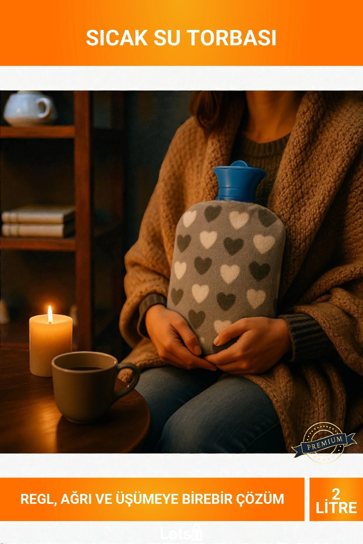 2 Litre Kapasiteli Yumuşak Polar Kılıflı Ağrı Giderici Sıcak Su Torbası