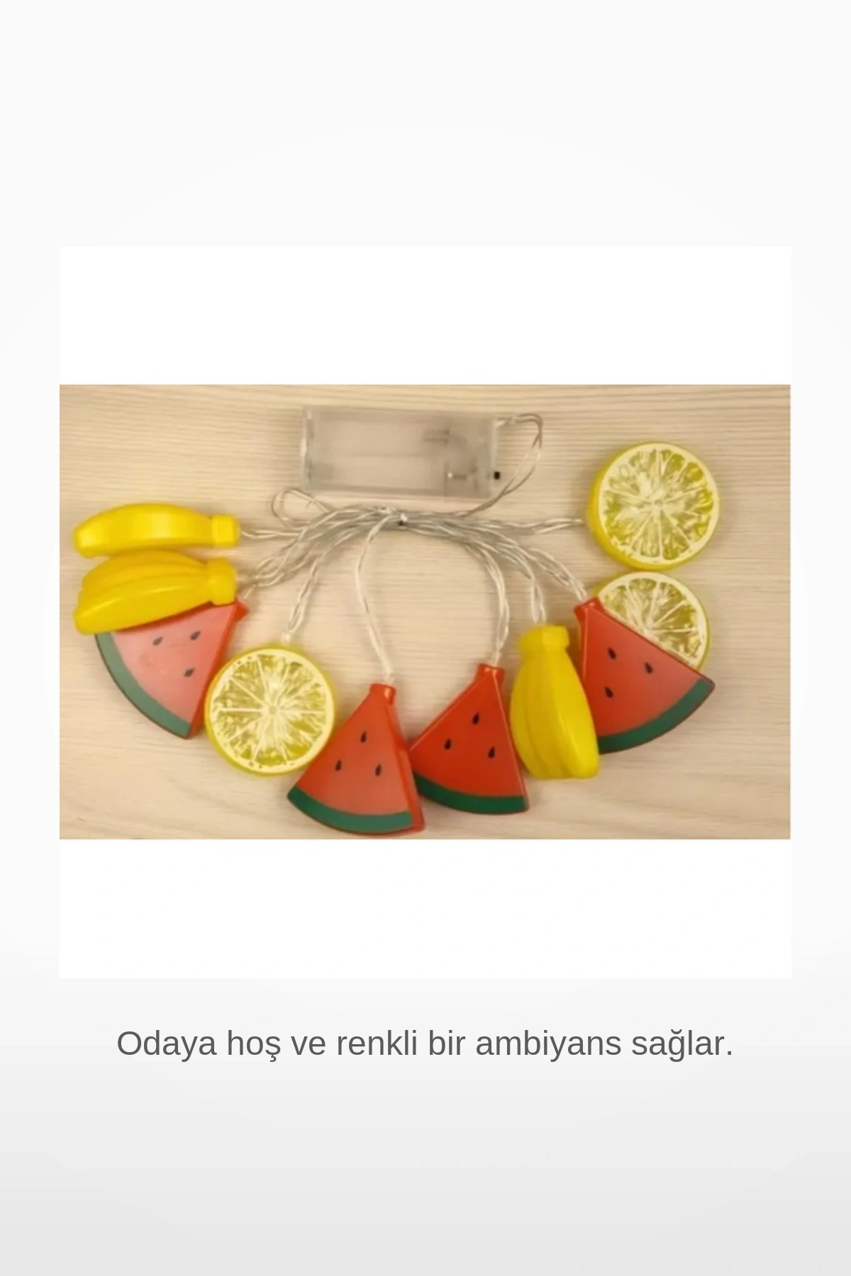 2 Metre 10 LED Karışık Meyve Şekilli Karpuz Limon Muz Pilli Gün Işığı Dekoratif Işık Dizesi