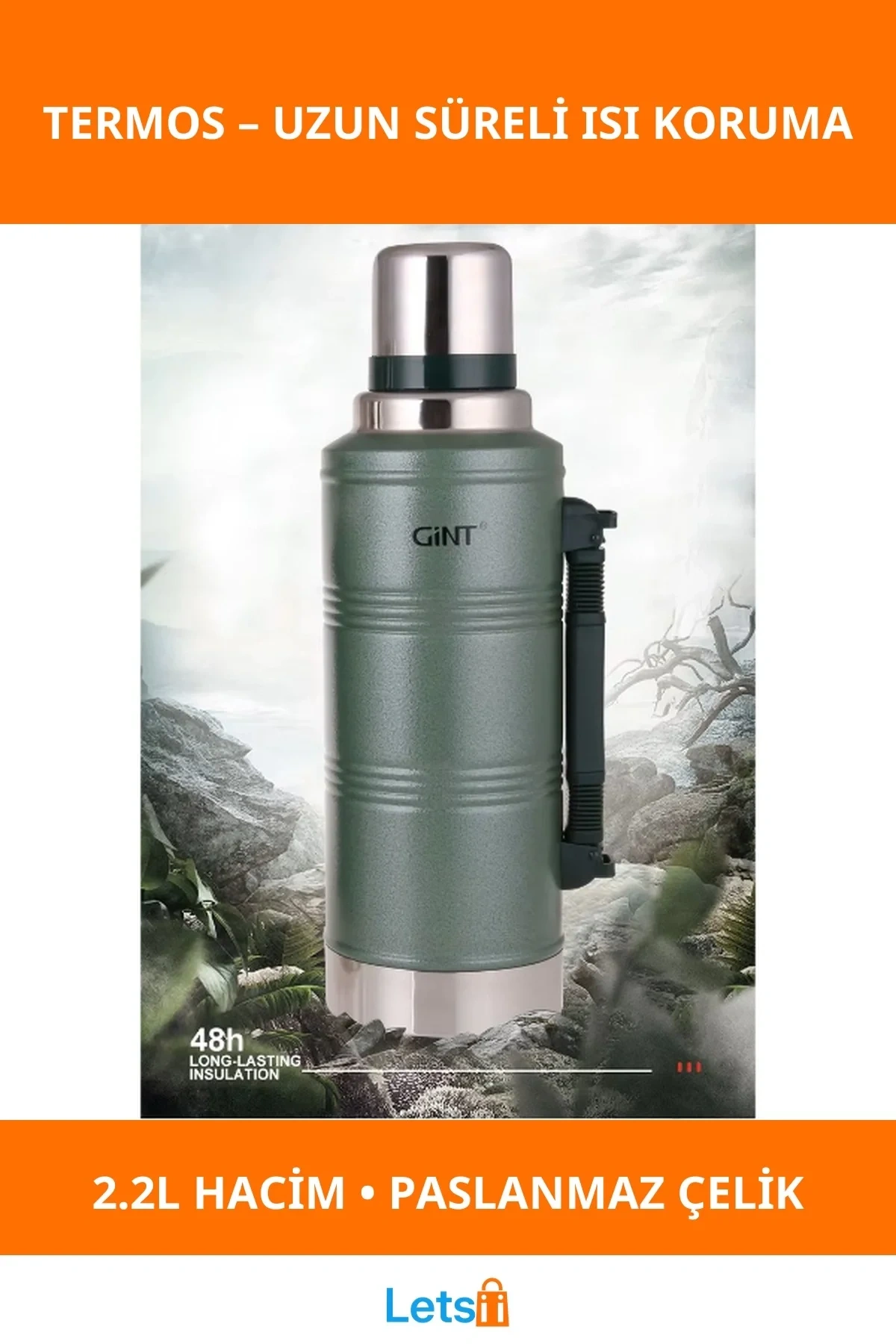 2.2L Sızdırmaz Vakumlu Paslanmaz Çelik Termos