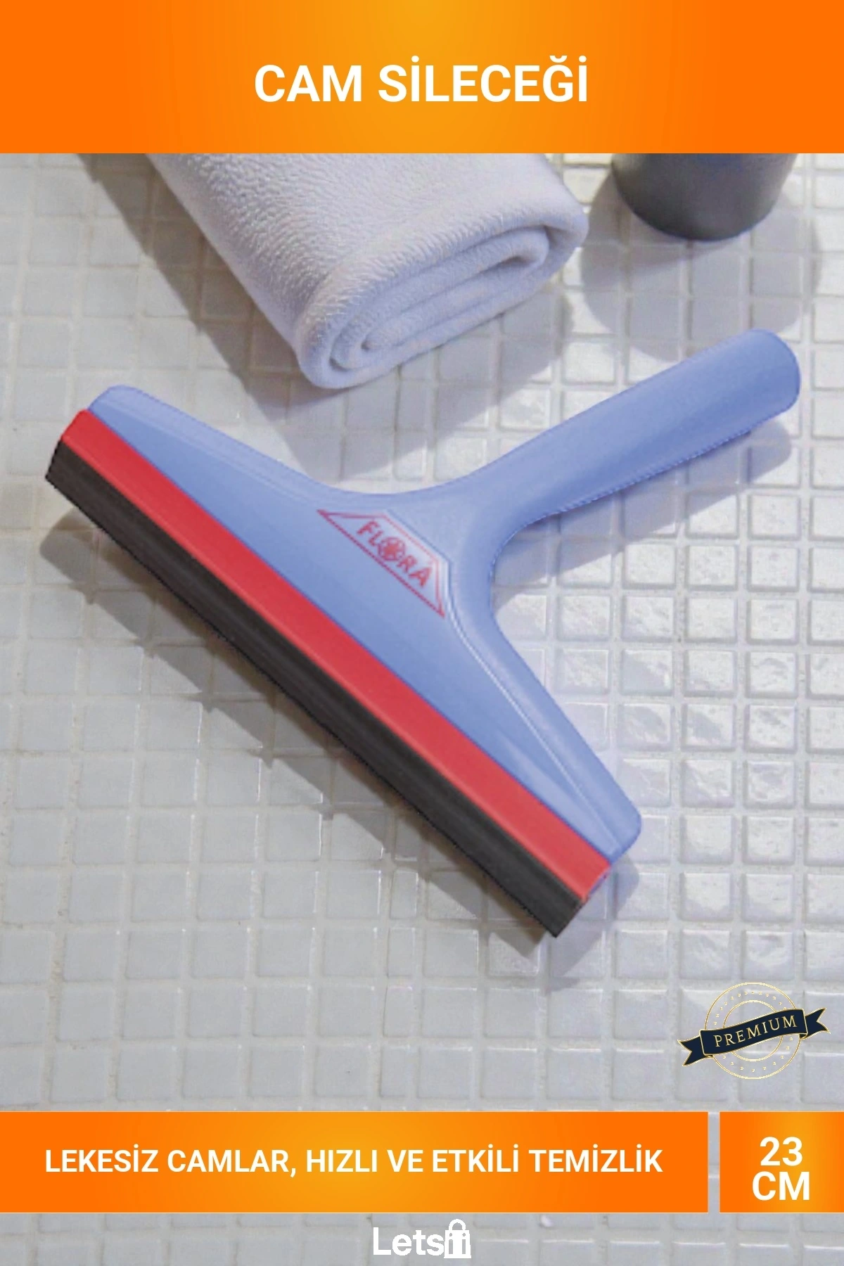 23 cm Kauçuk Başlıklı Ergonomik Cam Sileceği Ayna Duşakabin Araba Pencere Temizleyici