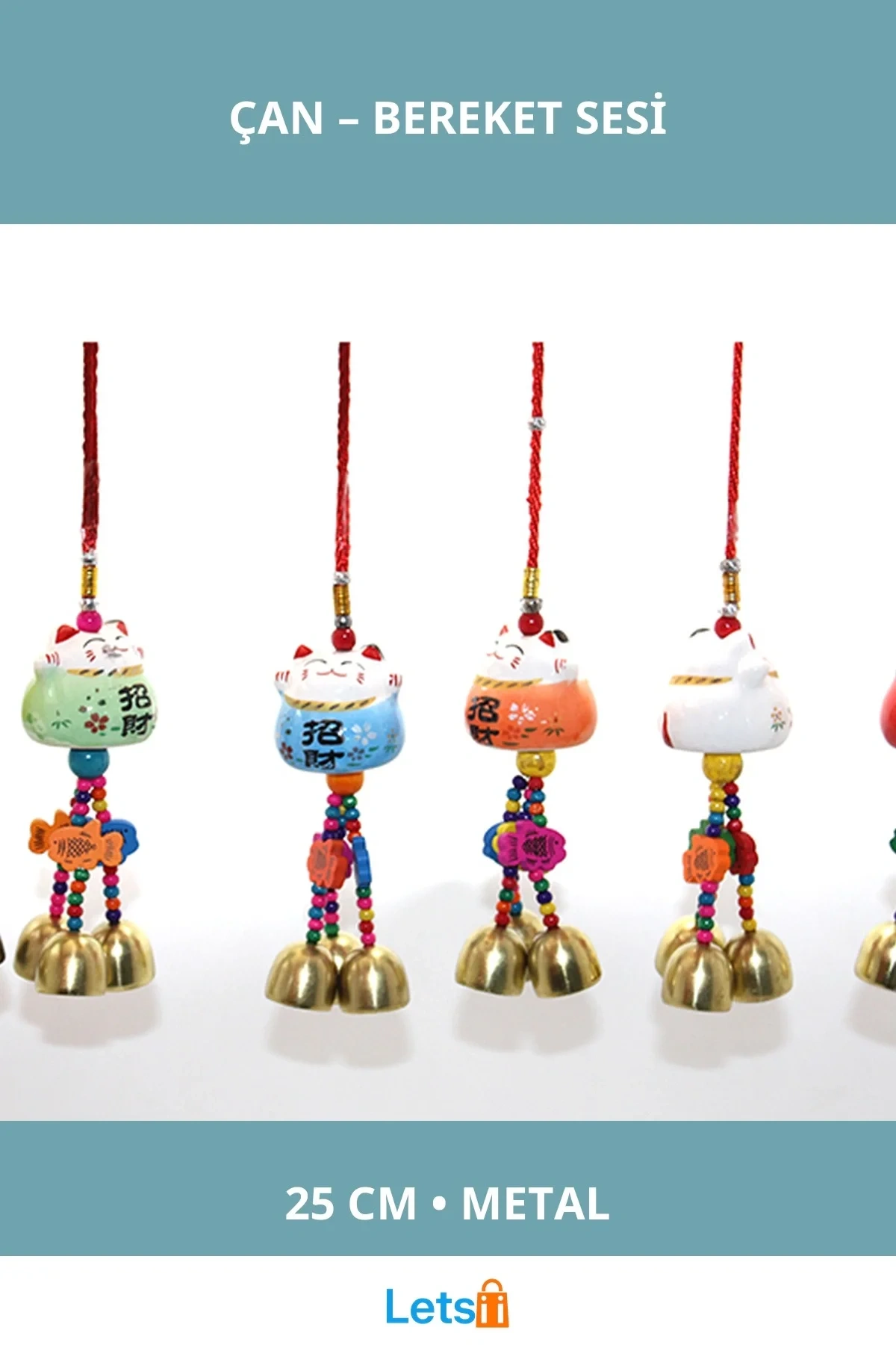 25 cm Metal Şans ve Bereket Çanı Dekoratif Aksesuar