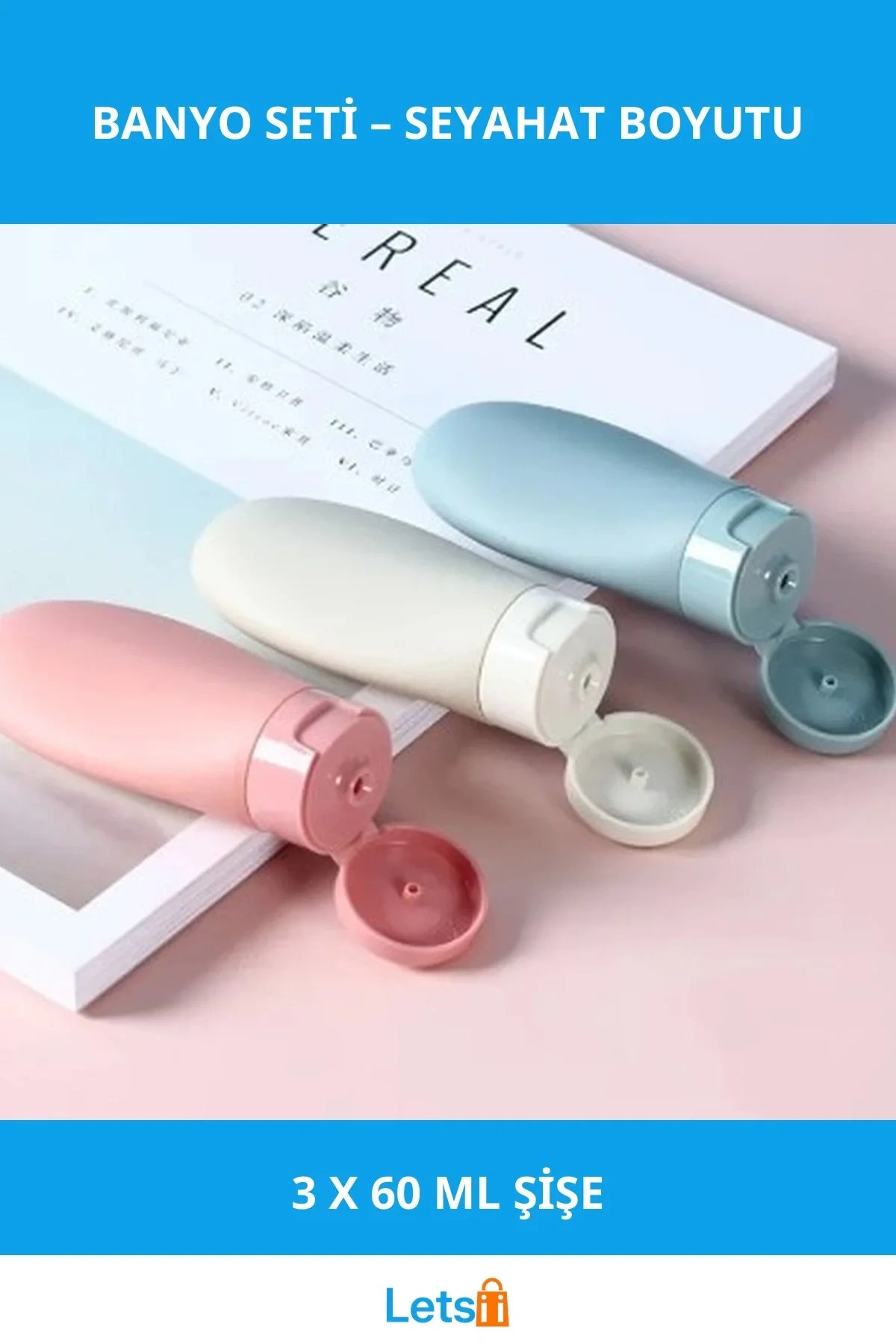 3 Adet Seyahat Dostu Sızdırmaz Şişe Seti