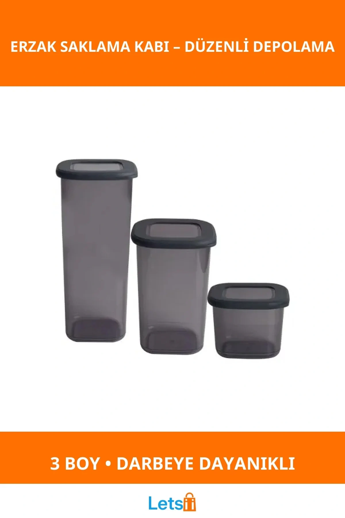 3 Boyutlu Sağlıklı Darbeye Dayanıklı Buzdolabı Erzak Saklama Kabı Seti