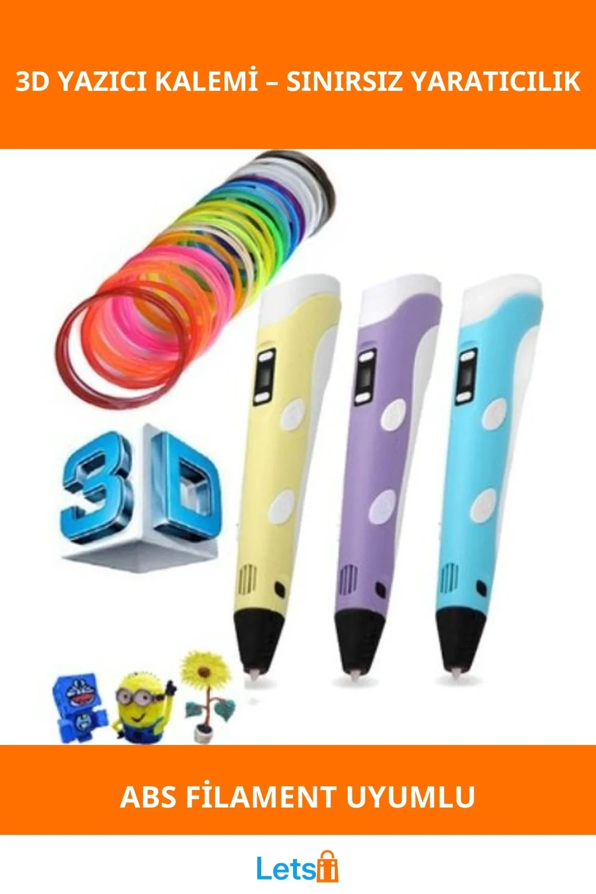 3 Boyutlu Yazıcı Kalemi 1.75mm PLA/ABS Filament ile Güvenli Tasarım