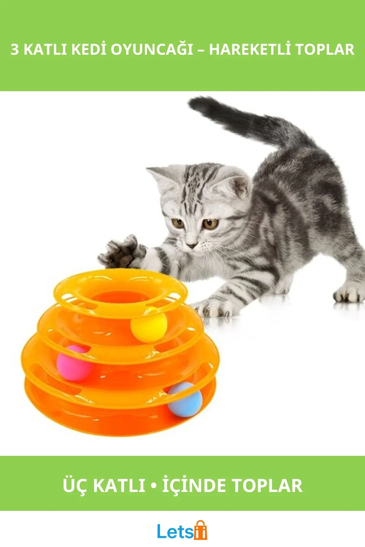 3 Katlı Kedi Oyuncağı Eğlenceli Turntable Kedi Oyunu