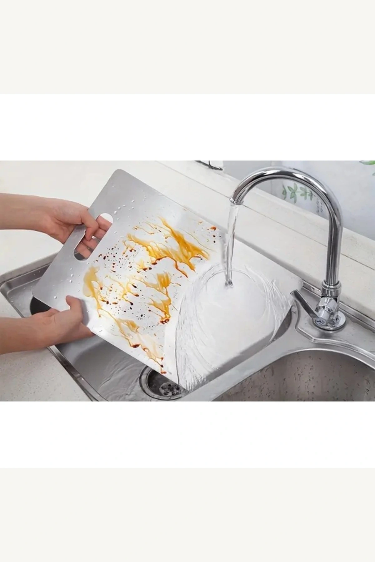 3lü Boy Boy Paslanmaz Çelik Antibakteriyel Leke Tutmaz Hijyenik Kesme Tahtası