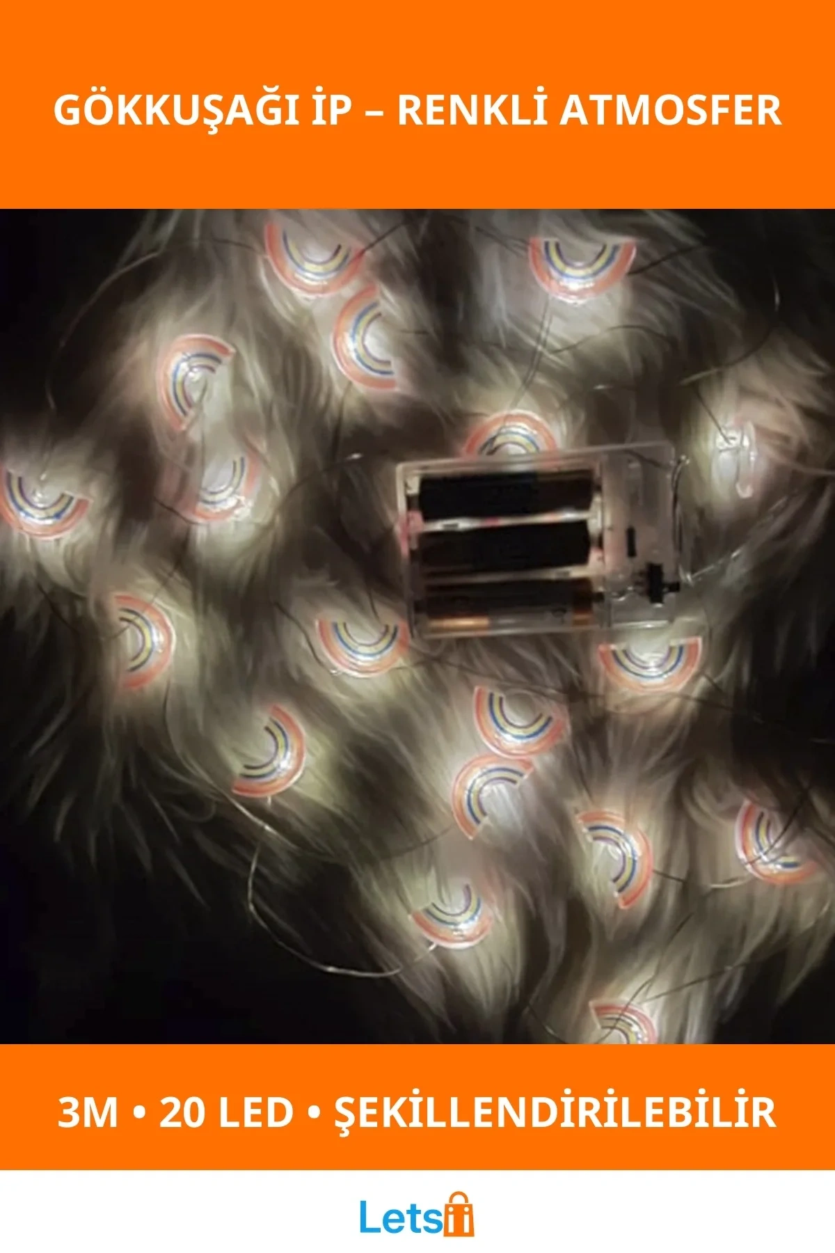 3 Metre LED Işıklı Gökkuşağı Dekoratif İp