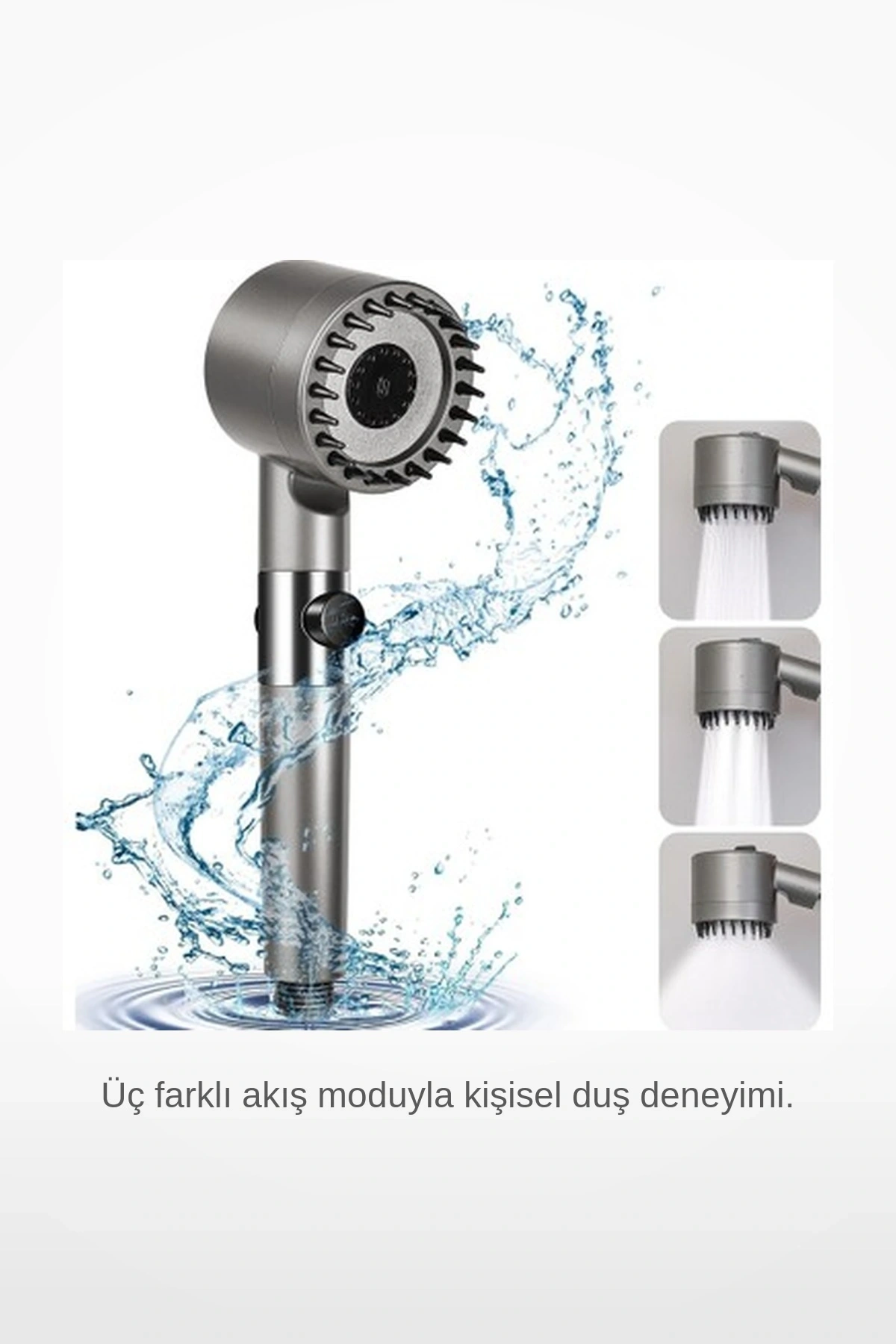 3 Modlu Masaj Özellikli Su Tasarrufu Sağlayan Filtreli Stop Düğmeli Duş Başlığı